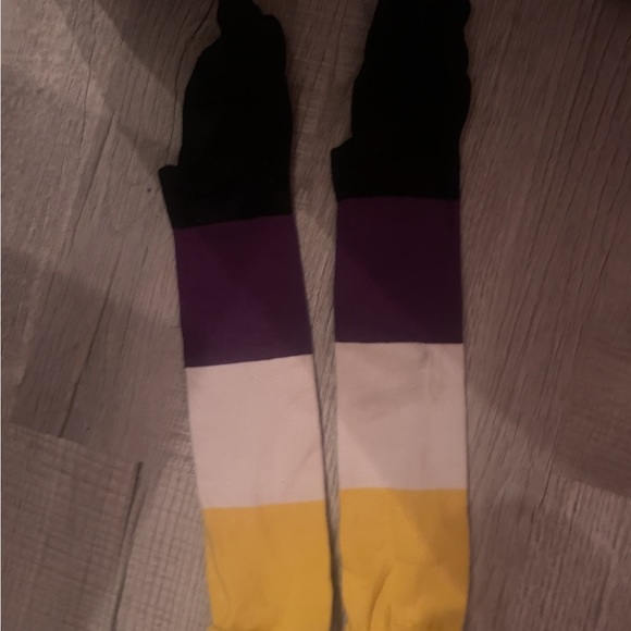 Non-Binary Flag Knee High Socks || Worn A Bit But Good Quality - Picture 1 of 1